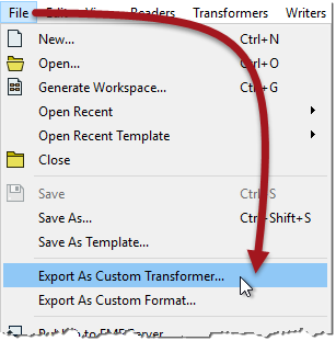 Creating a linked custom transformer via File > Export As Custom Transformer...